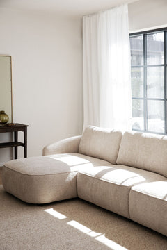 Norris soffa 4-sits-schäslong V ljusbeige tyg Anna #2