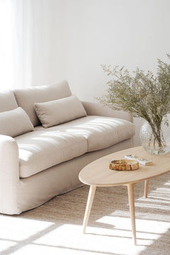 Tompkins soffbord ellips 150x60 vitpigmenterad ek