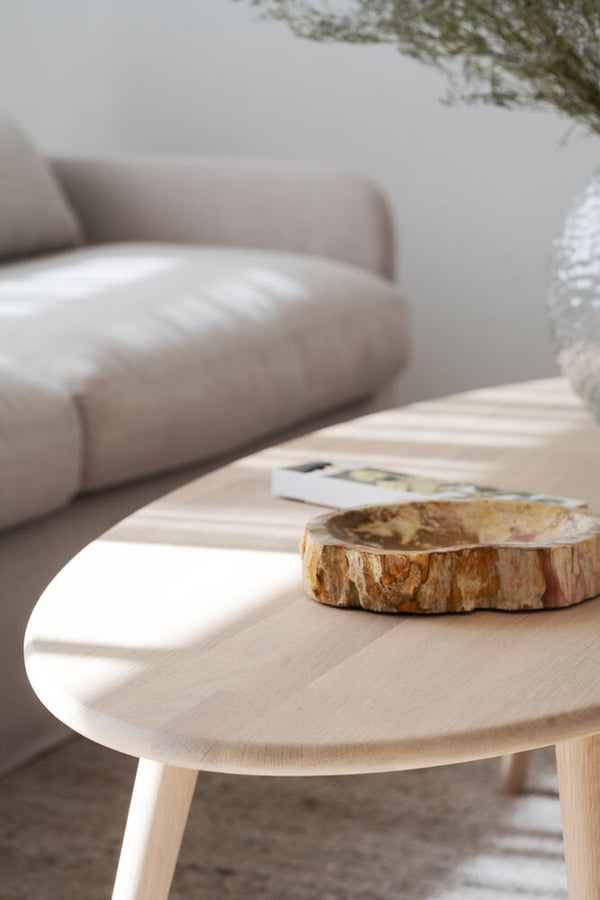 Tompkins soffbord ellips 150x60 vitpigmenterad ek