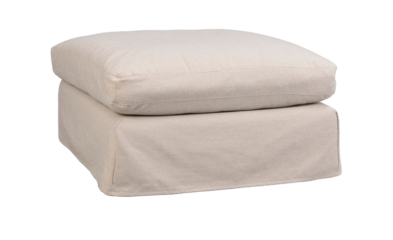 Peyton fotpall beige tyg Ursula 