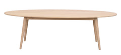 Tompkins soffbord ellips 150x60 vitpigmenterad ek