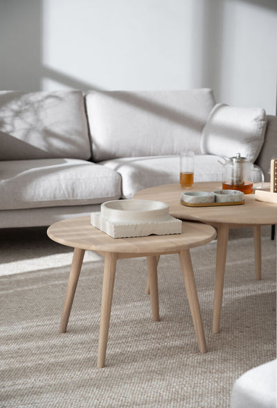 Tompkins soffbord ø60 vitpigmenterad ek