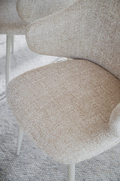 Drake karmstol beige tyg/beige metallben 2-pack