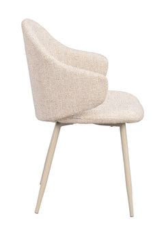 Drake karmstol beige tyg/beige metallben 2-pack