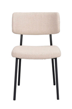 Herbster stol beige tyg/svarta metallben 2-pack