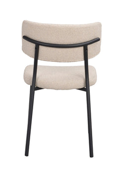 Herbster stol beige tyg/svarta metallben 2-pack