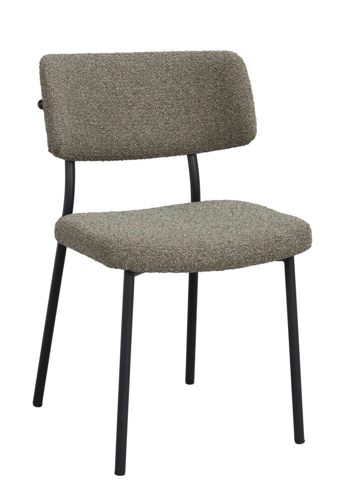 Herbster stol grönt tyg/svarta metallben 2-pack