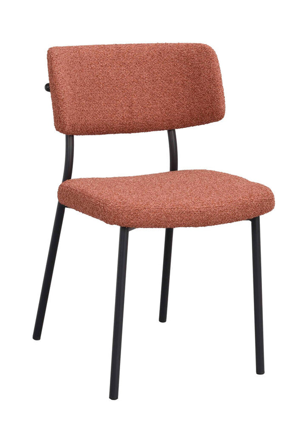 Herbster stol rött tyg/svarta metallben 2-pack