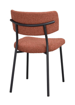 Herbster stol rött tyg/svarta metallben 2-pack