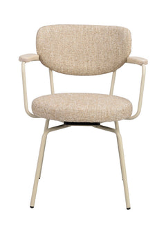 Merrick karmstol mörkbeige tyg/beige metall snurr
