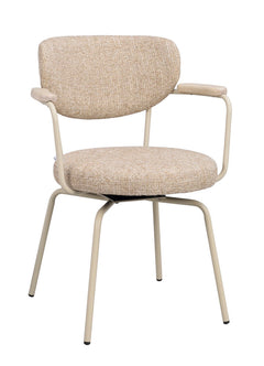 Merrick karmstol mörkbeige tyg/beige metall snurr