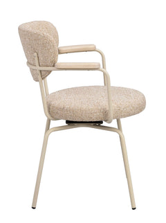 Merrick karmstol mörkbeige tyg/beige metall snurr