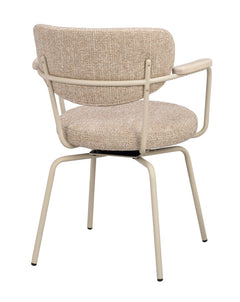 Merrick karmstol mörkbeige tyg/beige metall snurr