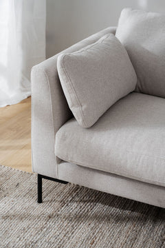 Corwin soffa 3-sits ljusbeige tyg Rita #1