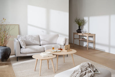 Tompkins soffbord ø90 vitpigmenterad ek
