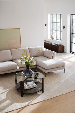 Corwin soffa 3,5-sits-schäslong Hö ljusbeige tyg Rita #1