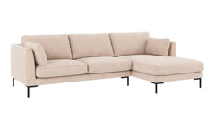 Corwin soffa 3,5-sits-schäslong Hö ljusbeige tyg Rita #1