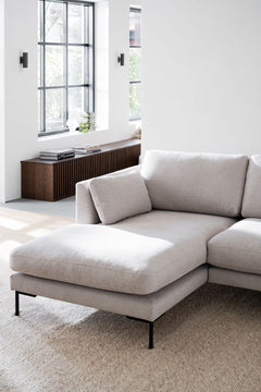 Corwin soffa 3,5-sits-schäslong Vä ljusbeige tyg Rita #1