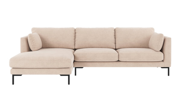 Corwin soffa 3,5-sits-schäslong Vä ljusbeige tyg Rita #1