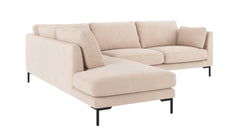 Corwin hörnsoffa 2,5+2,5-sits öppet avslut Vä ljusbeige tyg Rita #1