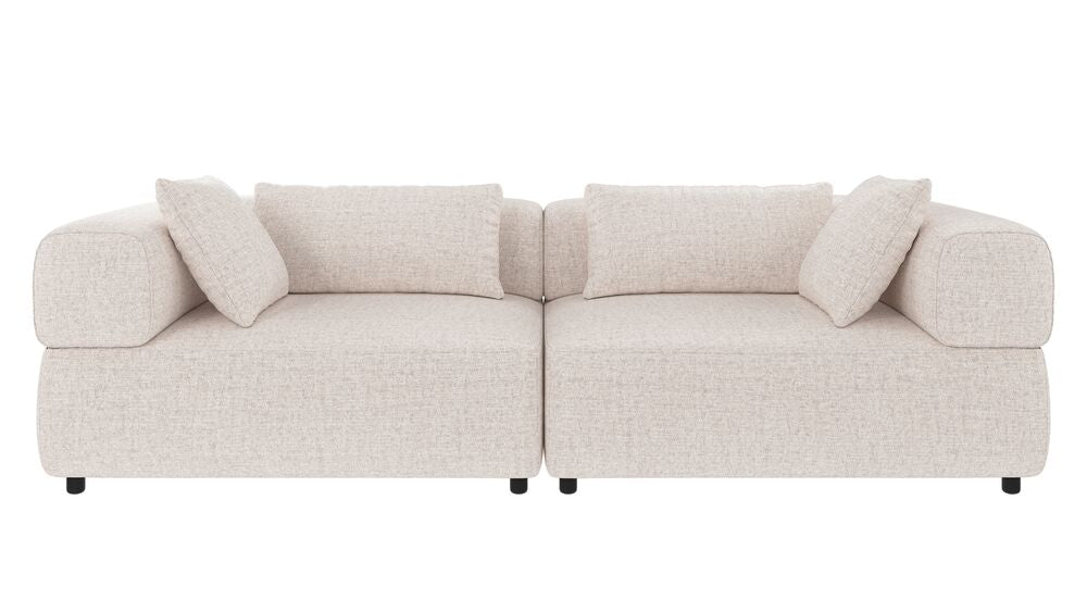 Falkner soffa 3-sits ljusbeige tyg Oscar #1