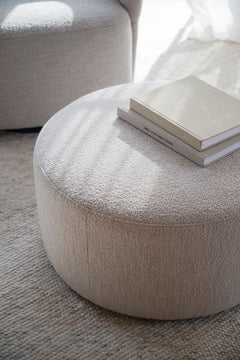 Joplin sittpuff Ø70 ljusbeige tyg Alice #01