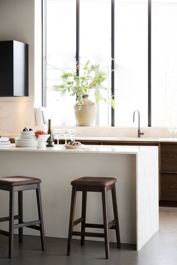 Livermore pall brun ek/mörkbrun läder-textil 2-pack