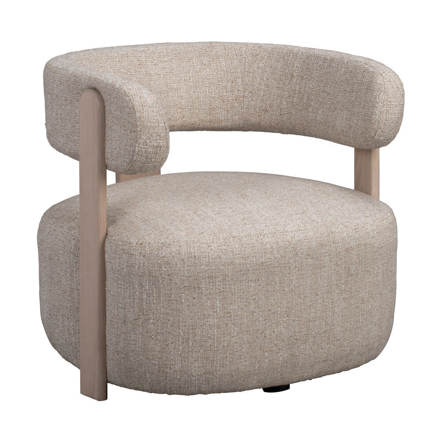 Jenison loungestol ljusbeige tyg/vitpigmenterad ek