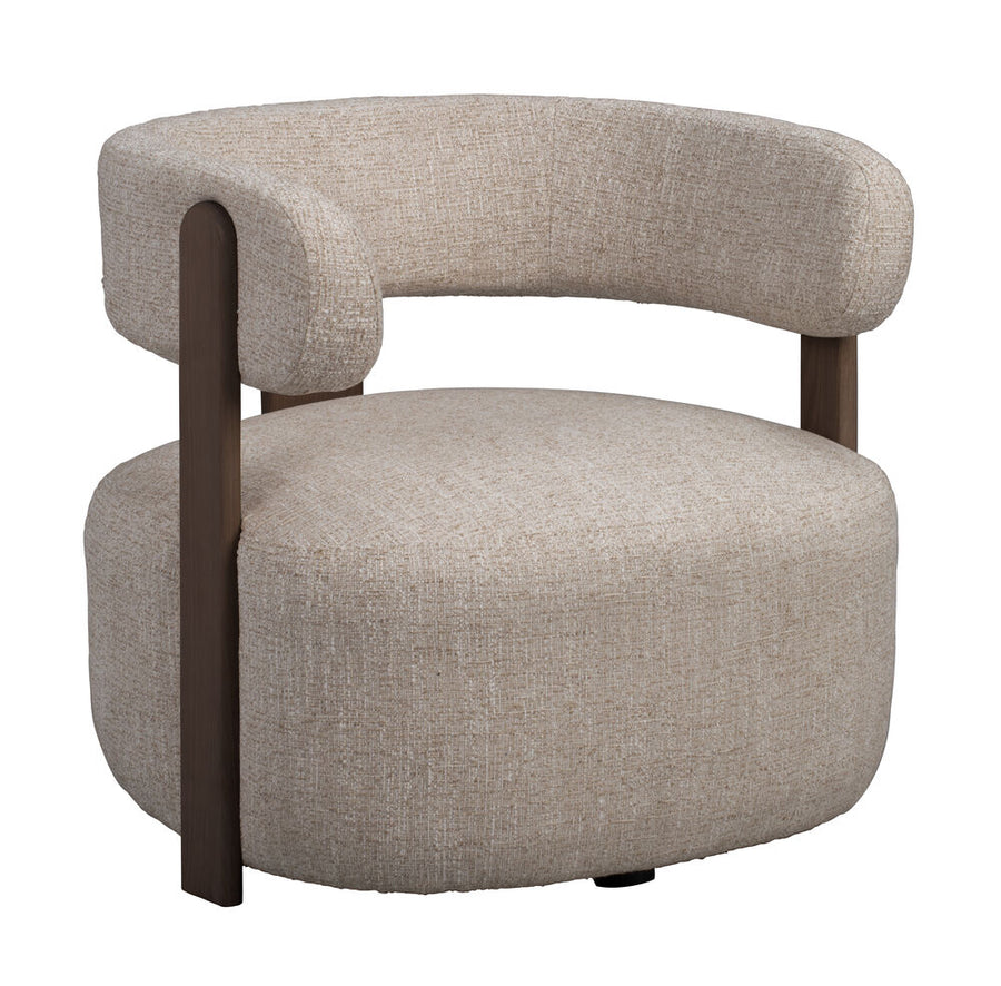 Jenison loungestol ljusbeige tyg/brun ek