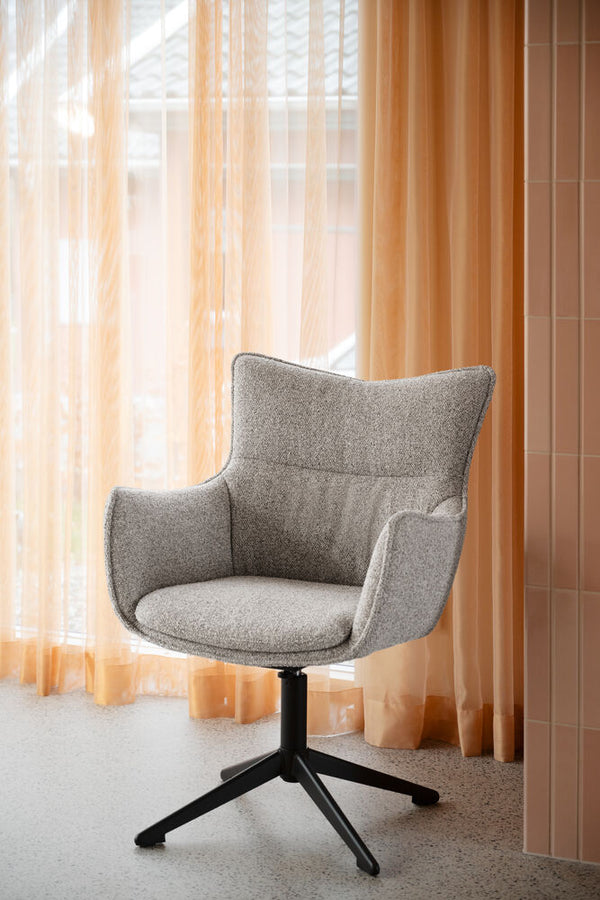 Fresno karmstol beige tyg/brun metallfot gung 2-pack