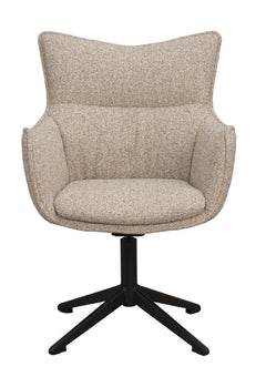 Fresno karmstol beige tyg/brun metallfot gung 2-pack