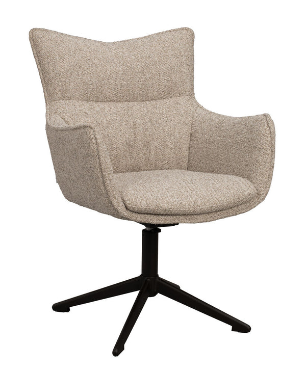 Fresno karmstol beige tyg/brun metallfot gung 2-pack