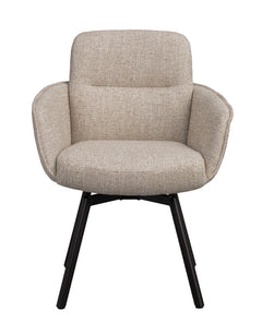 Roswell karmstol ljusbeige tyg/bruna metallben snurr 2-pack