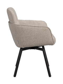 Roswell karmstol ljusbeige tyg/bruna metallben snurr 2-pack