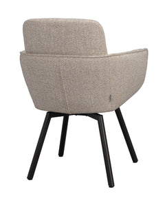 Roswell karmstol ljusbeige tyg/bruna metallben snurr 2-pack
