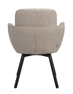 Roswell karmstol ljusbeige tyg/bruna metallben snurr 2-pack