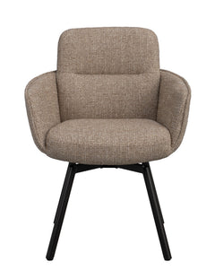 Roswell karmstol mörkbeige tyg/bruna metallben snurr 2-pack