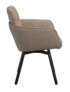 Roswell karmstol mörkbeige tyg/bruna metallben snurr 2-pack