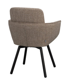 Roswell karmstol mörkbeige tyg/bruna metallben snurr 2-pack