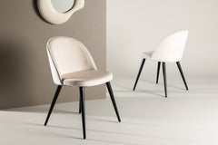 Velvet matstol 2-pack beige