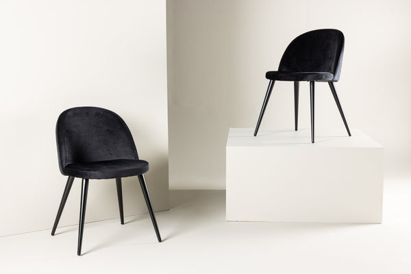 Velvet matstol 2-pack svart