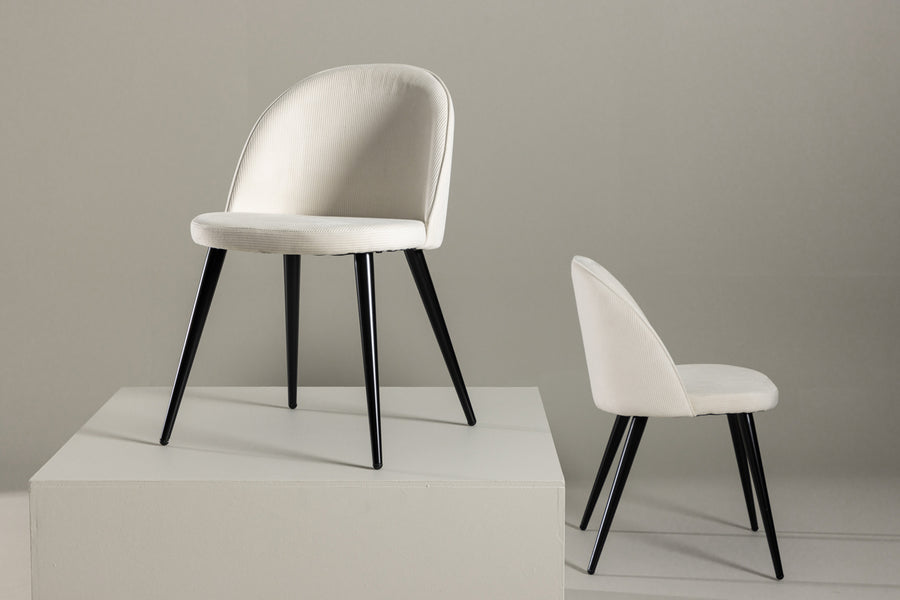 Velvet matstol 2-pack grädde
