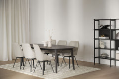 Filippa matbord runt 120/165 mörkbrun ek