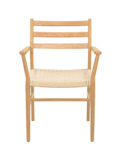 Harlan karmstol ek/ljusbeige tyg 2-pack