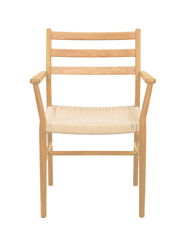 Harlan karmstol ek/ljusbeige tyg 2-pack