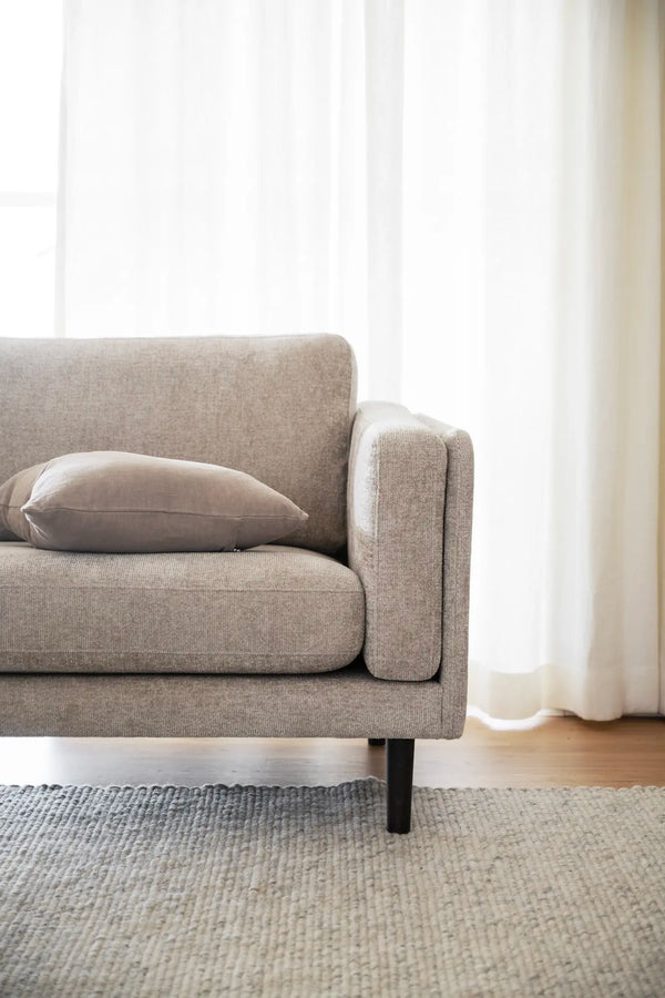 Braden soffa 3-sits ljusbeige tyg Greg #3/bruna ekben