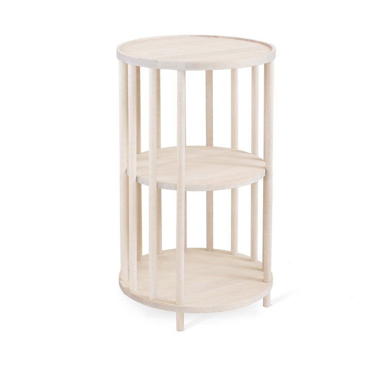 Orust sidobord runt vitpigmenterad björk