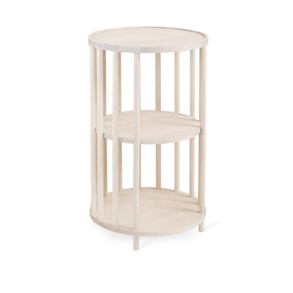 Orust sidobord runt vitpigmenterad björk