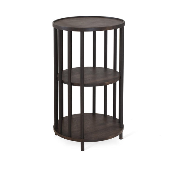 Orust sidobord runt rökbetsad björk