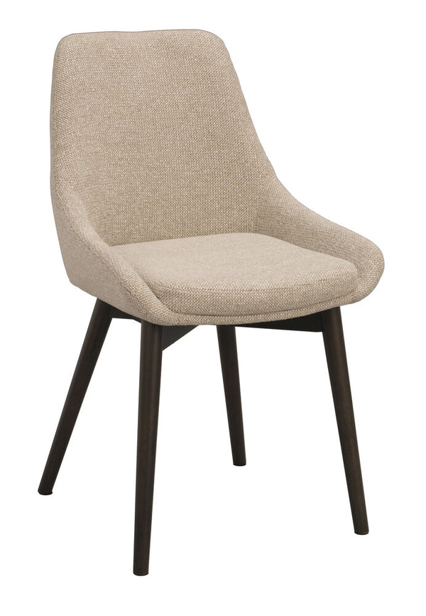 Denley stol ljusbeige tyg/bruna ekben 2-pack